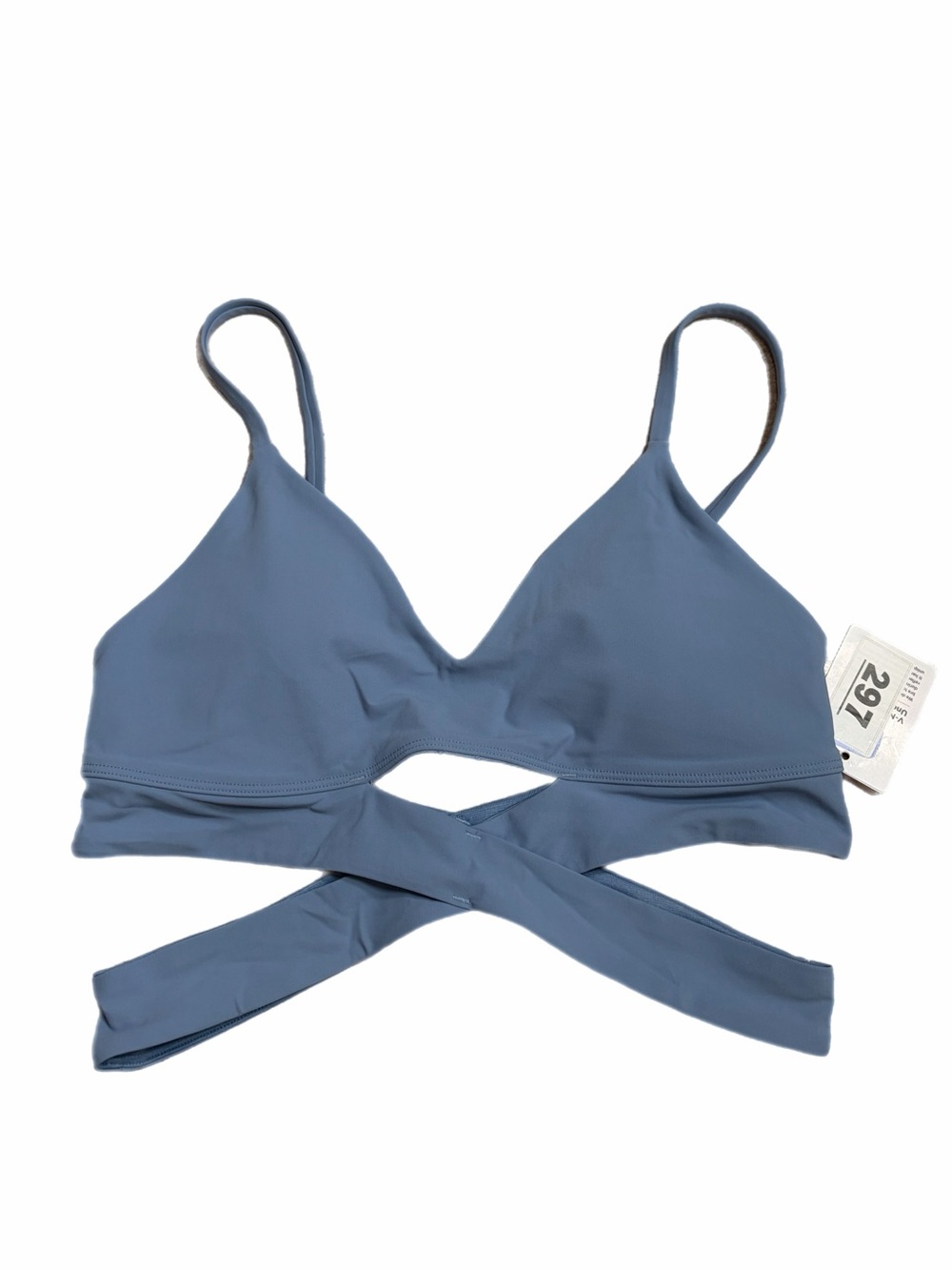 NWT Lululemon V-Neck Crossover Underband Longline Bra (Blue Willow) Size 6